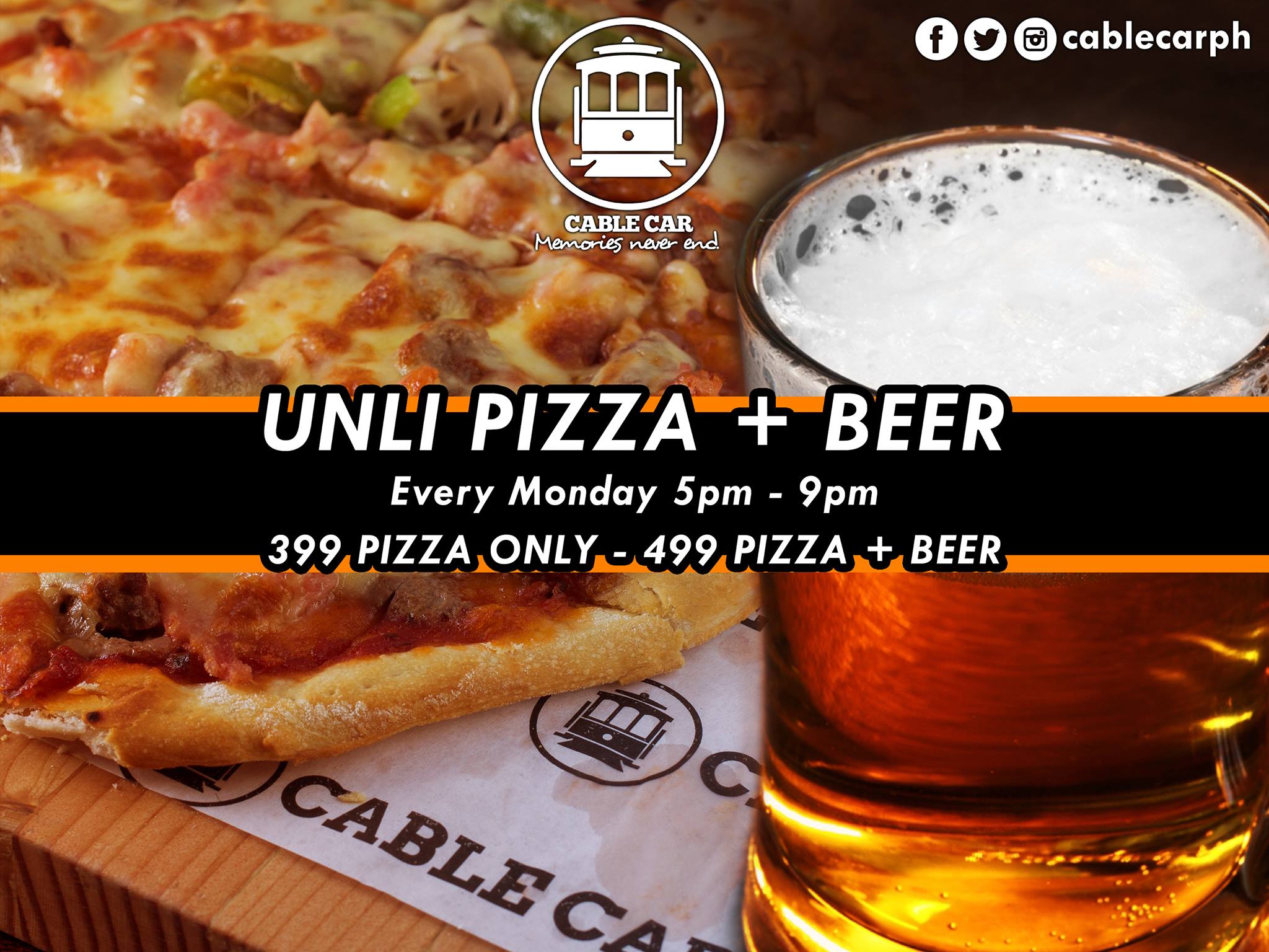 Cable Car has Unli Pizza and Beer!