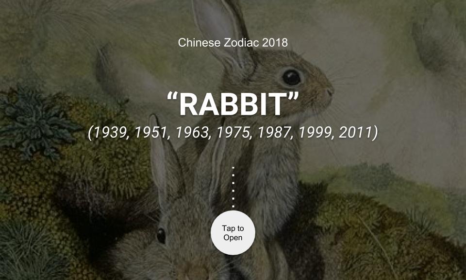Chinese Zodiac 2018: RABBIT