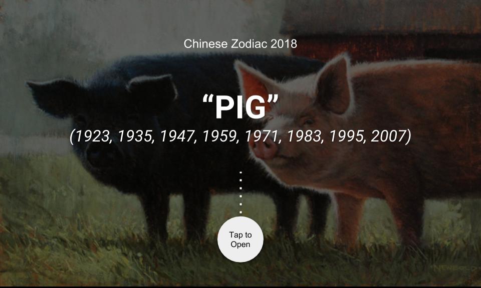 Chinese Zodiac 2018: PIG
