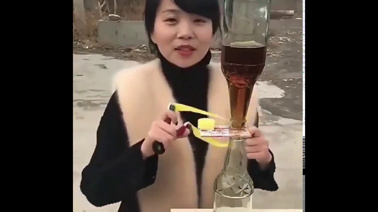 See How She Mixes Drinks with a Slingshot…